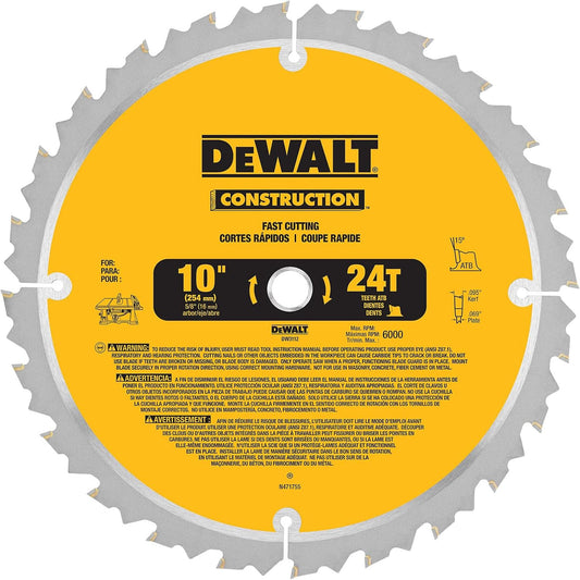 DW3112 10IN 24T JOBSITE SAW BLD