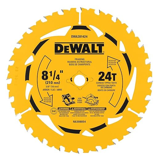 DEWALT Circular Saw Blade, 8-1/4 Inch, 24 - Tooth (DWA281424)