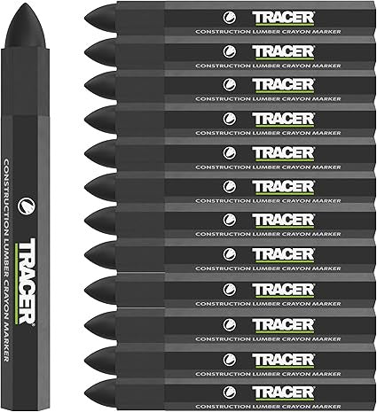 TRACER Construction Lumber Crayon Markers (12pk) - Black