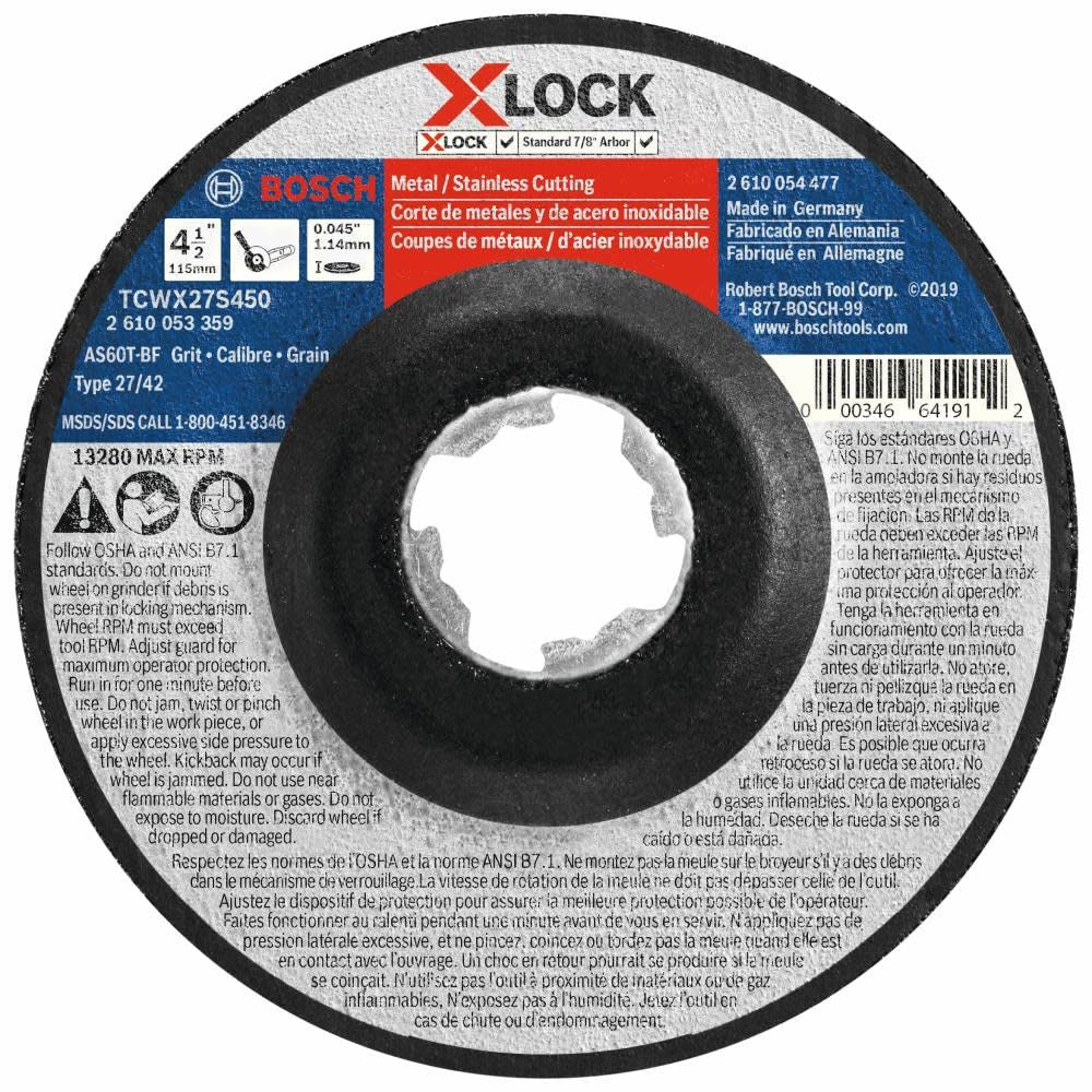 TCWX27S450HW Metal&Inox Cut T27 4.5"x.045