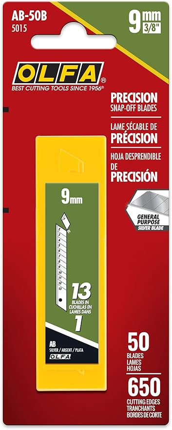 AB-50B Olfa 9mm Snap-Off Blades - 50/pk