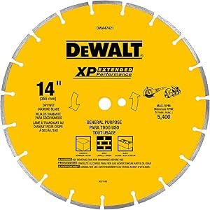 DEWALT 14-Inch Wet or Dry Segmented Diamond Circular Saw Blade