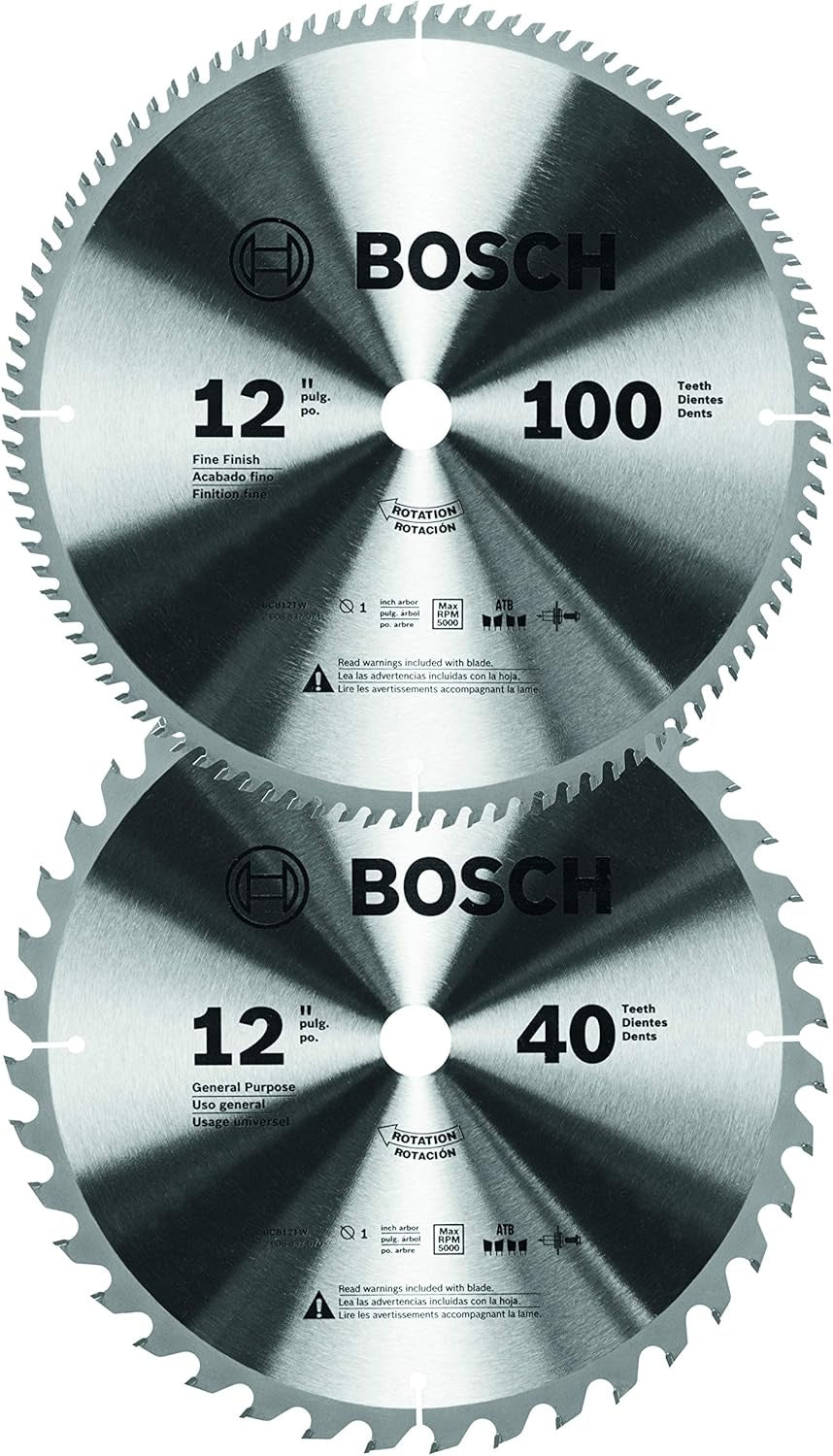 BCB12TW Bosch 12" 100T & 40T Saw Blades (2pk)