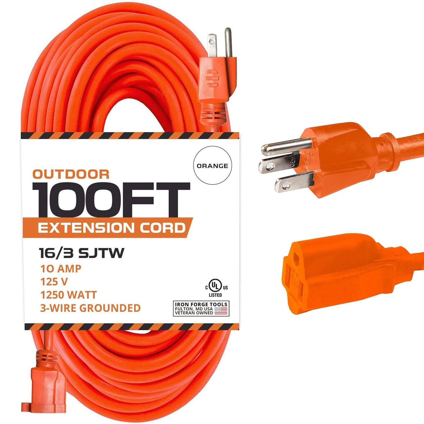 140315 Extension Cord Indoor SJTW 16/3 3-Tap 50ft Orange
