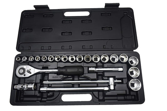 V509 SOCKET SET 23 PCS (SÃ¢â‚¬Â23) (18 SOCKETS+5 ACCESSORIES) HEX WITHOUT SPEED BRACE