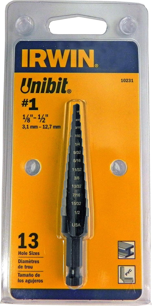 10231CB Irwin Step Bit - 1/8" - 1/2"