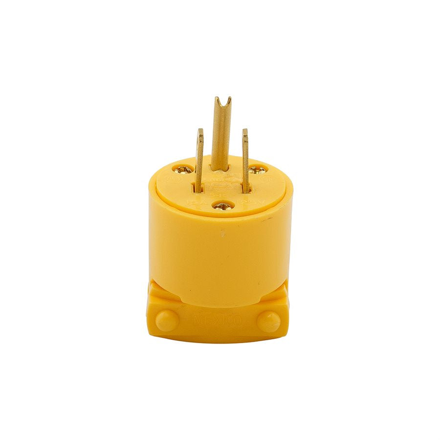 83034090 Electrical Plug Round Male Grounding 15A-125V 3-Wire Yellow