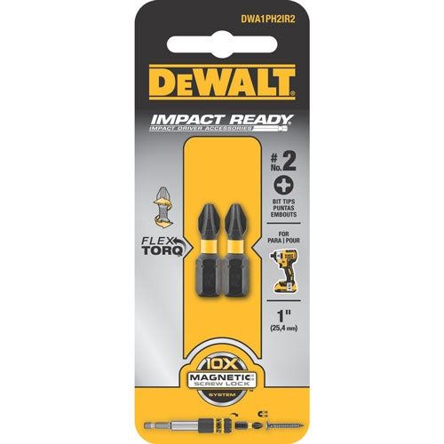 DWA1PH2IR2 1" PHILLIPS NO.2 MPACT READY  2PK
