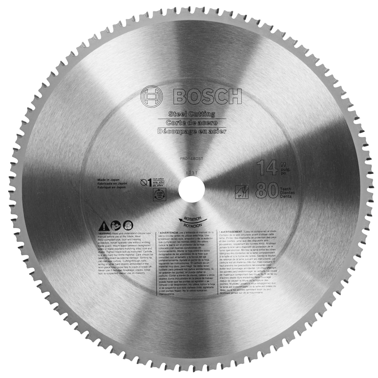 PRO1480ST 14 In. 80 Tooth Edge Circular Saw Blade for Ferrous Metal Cutting