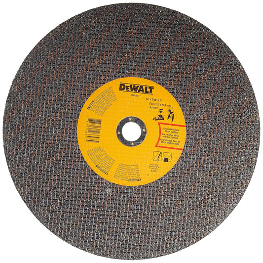 DW8001 DEWALT 14-in Type 01 Aluminum Oxide Chop Saw Wheel for Metal