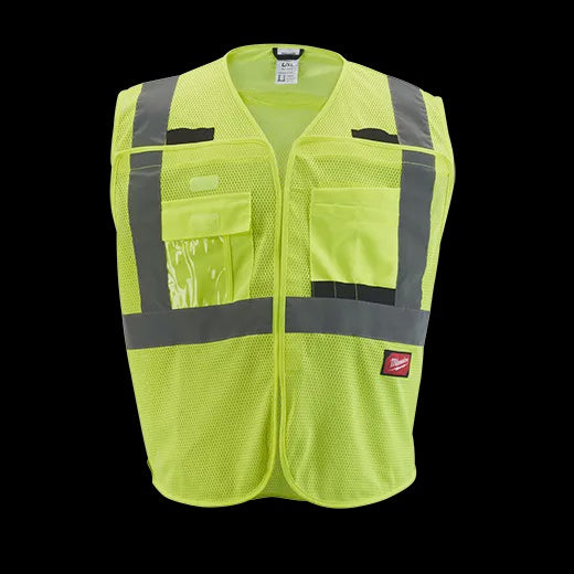 48-73-5172 Class 2 Breakaway High Visibility Yellow Mesh Safety Vest - L/XL