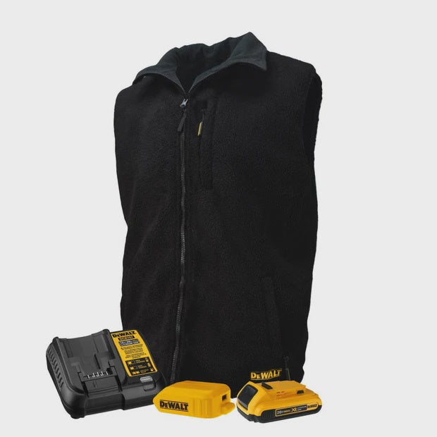 DEWALT DCHV086BD1-M - Heated Reversible Fleece Vest with Battery - Black - M
