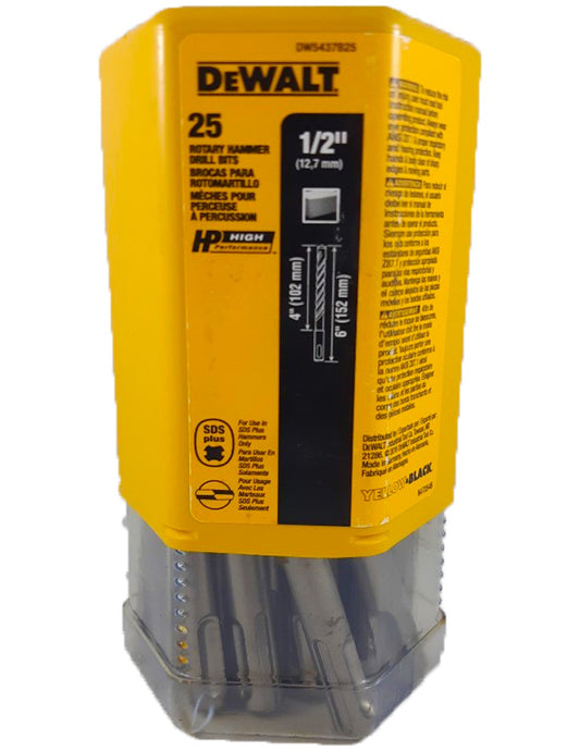 DeWalt DW5527B25 3/8"x4"x6 1/2" Solid Rock Carbide SDS+ Bits