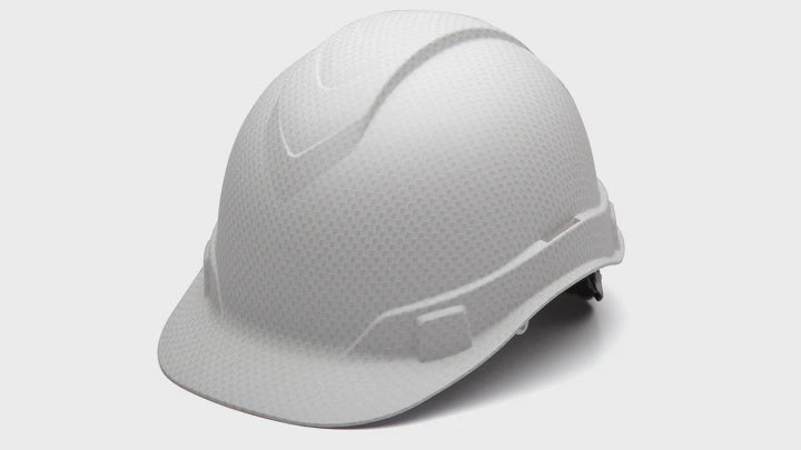 HP44116C Pyramex Matte White Graphite Ridgeline Standard Hard Hat