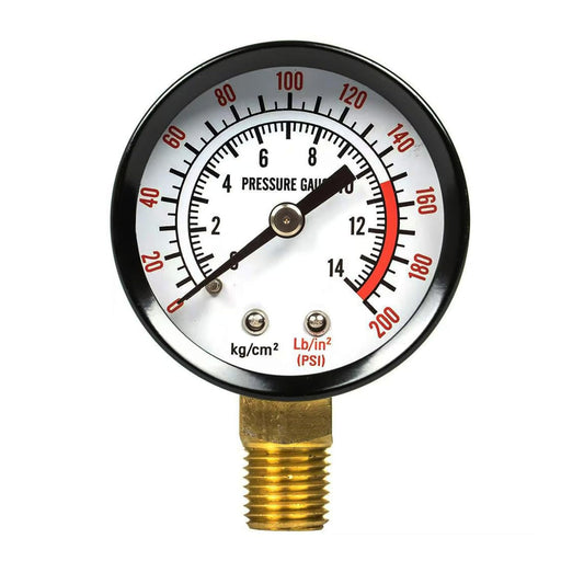 1/4" Air Compressor Gauge GA0250200GC Side Mount Replacement 200 PSI Part# 8Y-IFW81854276343