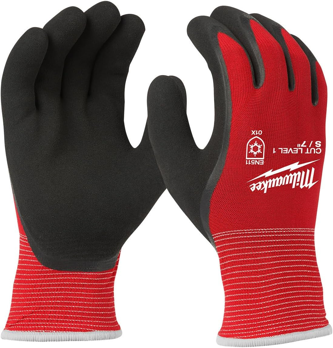48-22-8911 Milwaukee Medium Red Latex Level 1 Cut Resistant Insulated Winter Dipped Work Gloves M