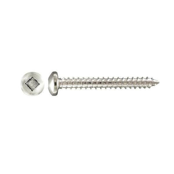 H Paulin 6X2 Self-Tapping Screw, #6-18 Thread, 2 in OAL, Pan Head, Square Socket Drive, Carbon Steel-100 pcs