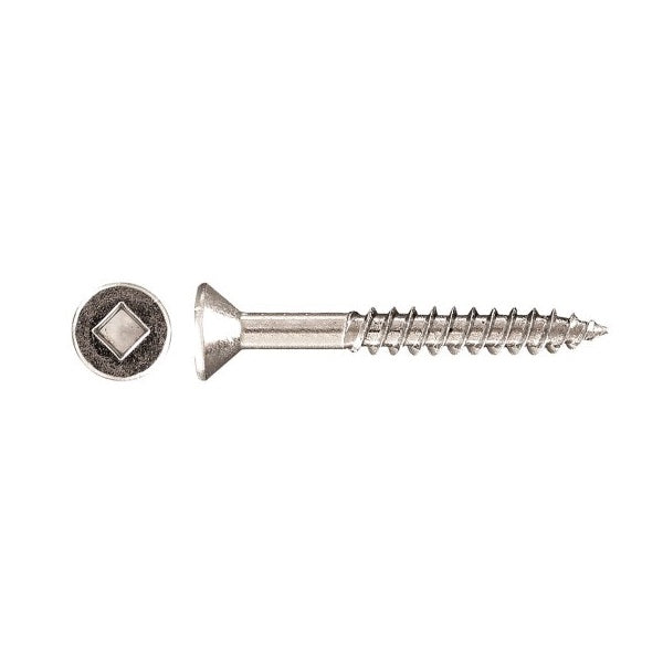 H Paulin 10 x 1-1/4" Flat Head Square Drive Wood Screws Zinc 600 Pcs