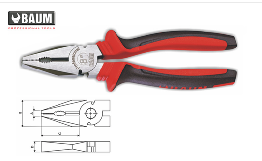 1 Combination Cutting Pliers, Steel- C60, Finish- Polished, Sleeve- DC 8" / 200 MM