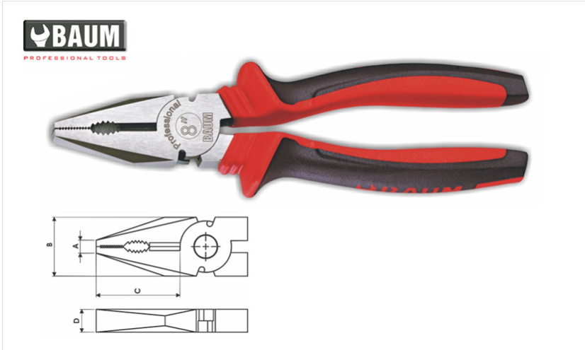 11 Combination Cutting Pliers, Steel 8" / 200 MM