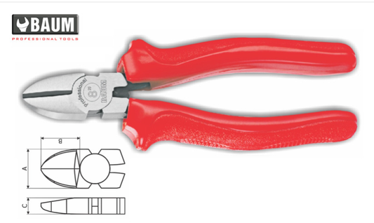12 Side Cutting Pliers, Steel- C60, Finish- Polished, Sleeve 6"/ 150 MM