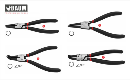 27 Circlip Pliers , Steel- CRV, Finish- Polished 7"/ 180 MM - Internal Straight