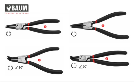 29 Circlip Pliers , Steel- CRV, Finish- Polished 7"/ 180 MM - External Straight