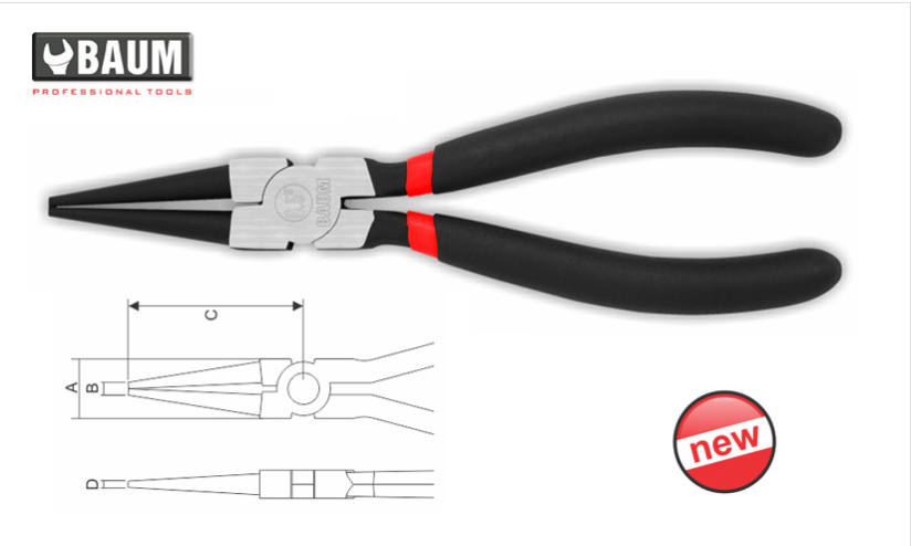 8 Round Nose Pliers, Steel- C60, Finish- Polished 7" / 175 MM