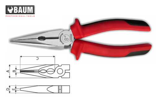 4 Long Nose Pliers, Steel- C60, Finish- Polished 8" / 200 MM