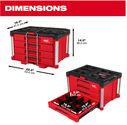 48-22-8444 Milwaukee Tool PACKOUT 4-Drawer Tool Box