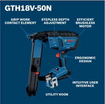 Bosch GTH18V-50MN 18V Brushless 16-Gauge 7/16 In. Medium Crown Stapler