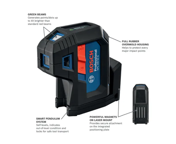 GPL100-50G Bosch Green-Beam Five-Point Self-Leveling Alignment Laser