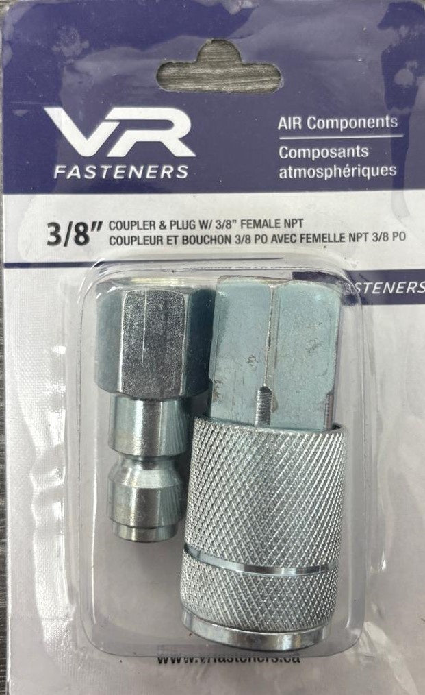 3/8" COUPLER & PLUG W/ 3/8" FEMALE NPT