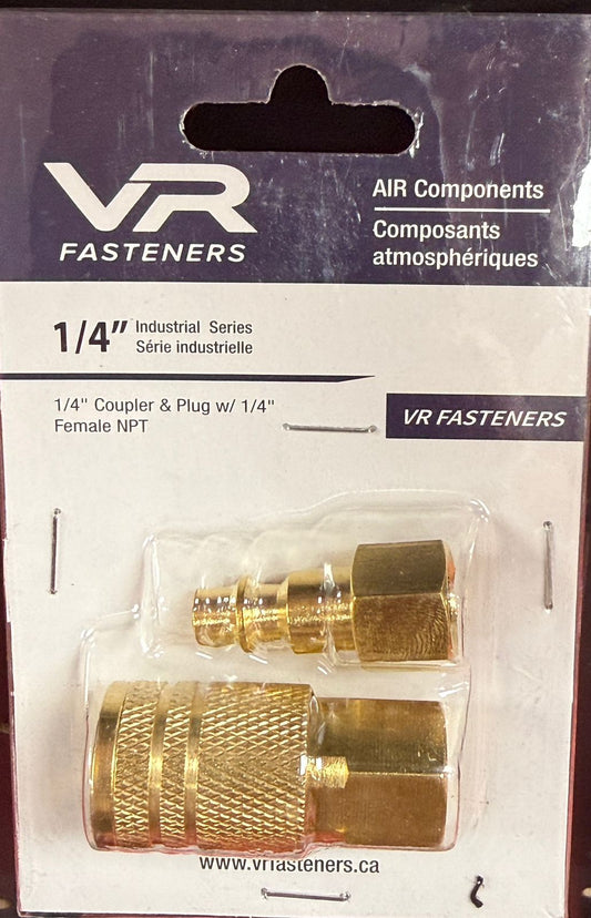 VR (Brass)  1/4  Coupler & Plug w/ 1/4 Female NPT