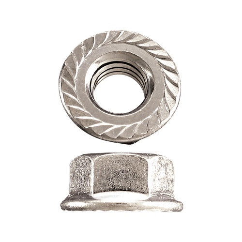 3/8"-16 Flange Nuts Steel Zinc Coarse Serrated 2000 Pcs