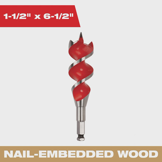 Milwaukee 1-1/2" x 6-1/2" Auger Bit