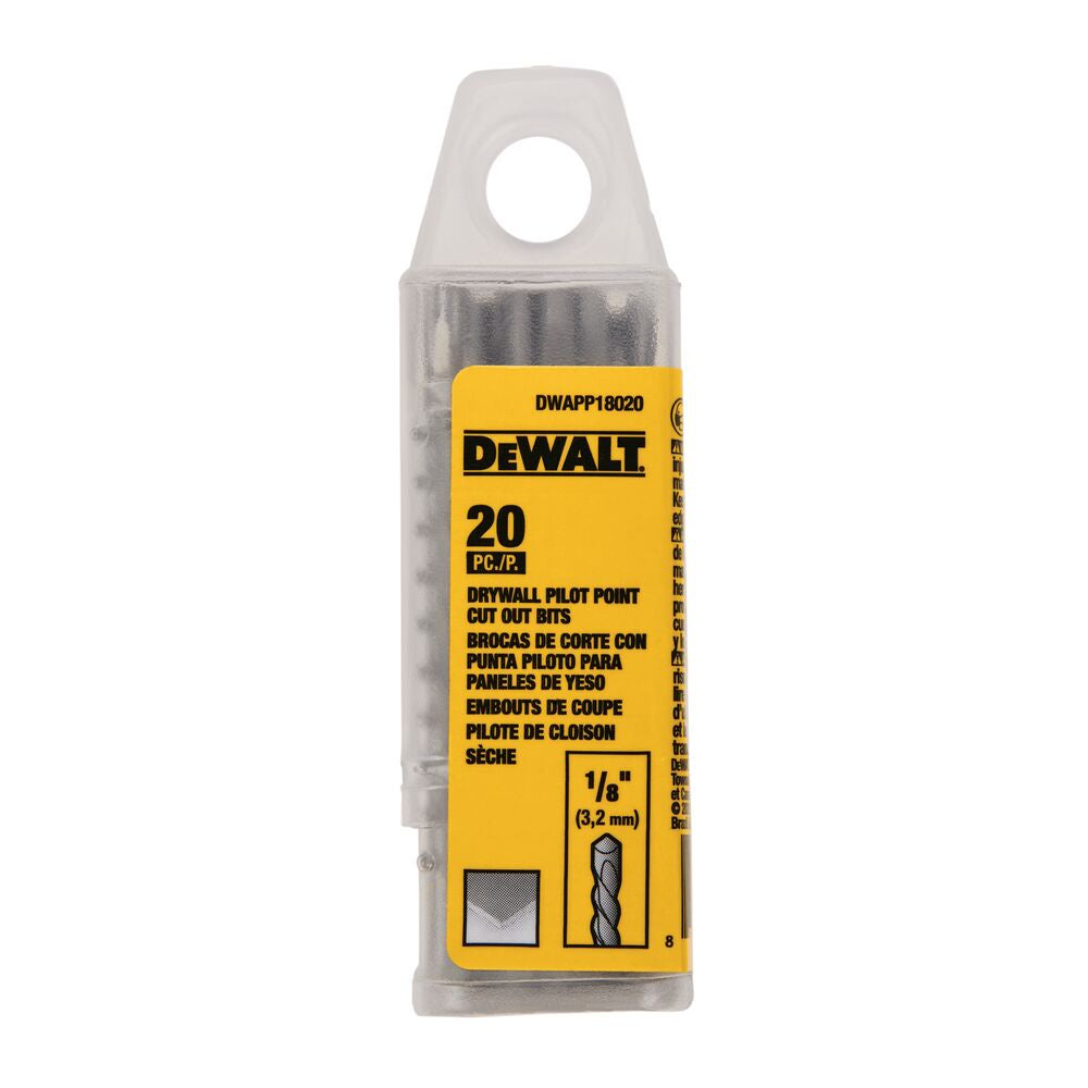 DWAPP18020 Dewalt Pilot Point Tip Cut-Out Bit 20pk