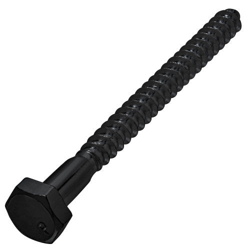 Black Zinc Hex Head Lag Screws (3/8" x 3") - 25 pc