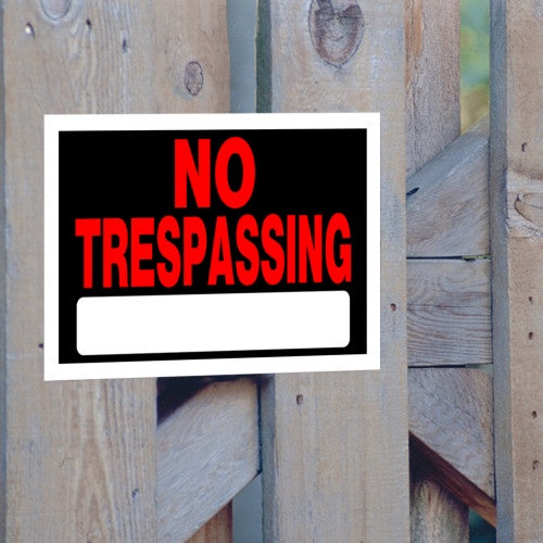 Hillman Adhesive No Trespassing Sign (8" x 12") 839904