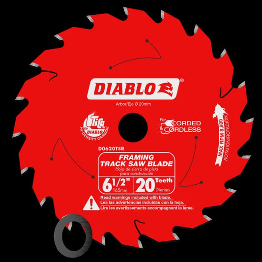 D0620TSR Diablo 6-1/2 in. 20-Tooth Framing Track Saw Blade