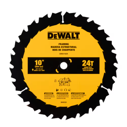 DWA11024 DEWALT 10 IN 24T SAW BLADE
