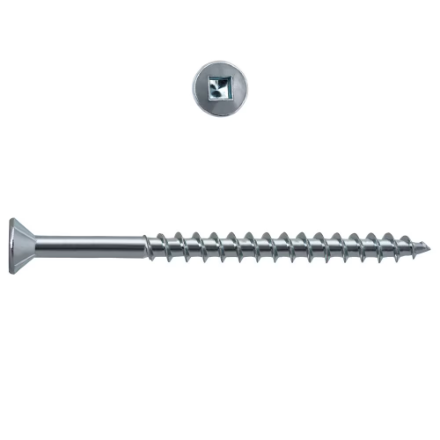 H Paulin 537-028 8 x 2-1/2-in Flat Head Square Drive Steel Wood Screws, Zinc-Plated, 250pcs