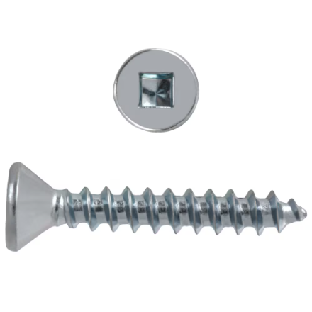 H Paulin 537-023 8 x 1-in Flat Head Square Drive Steel Wood Screws, Zinc-Plated, 750 pcs
