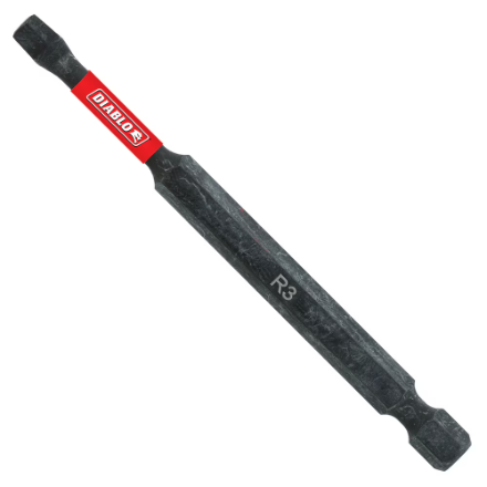 Diablo DSQ335P2 Drive Bit, 3 Drive, Square Drive, 1/4 in Shank, Hex Shank, 3-1/2 in