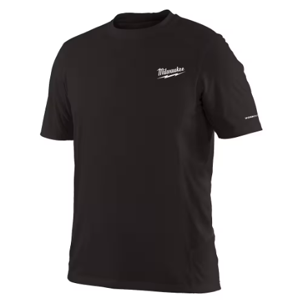 Milwaukee Tool Men's WORKSKIN Medium Black Lightweight Performance Short-Sleeve T-Shirt