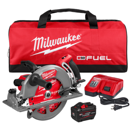 Milwaukee Tool M18 FUEL 18V Li-Ion Brushless Cordless 10-1/4in. Rear Handle Circular Saw Kit w/ (1)FORGE 12.0Ah Bat