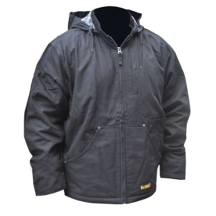 DEWALT Heated Heavy Duty Work Coat with 20 V Max Battery, Charger and Adapter-L