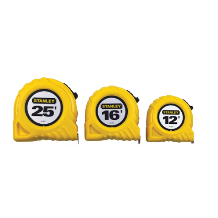STANLEY 12 ft, 16 ft. & 25 ft. Measuring Tapes (3-Pack)