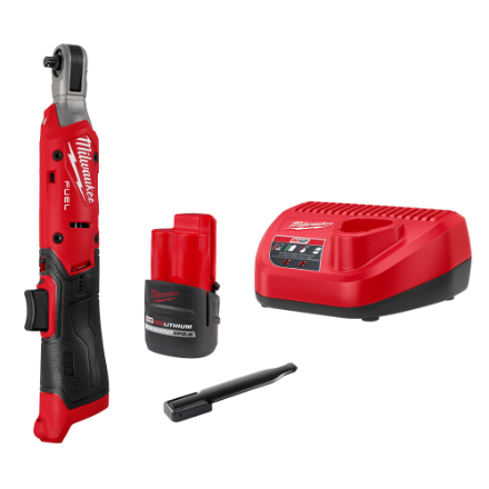 Milwaukee 3052-21 M12 FUEL 12V Lithium-Ion 1/4 in. Cordless Ratchet Kit with (1) 2.5AH Battery and Charger