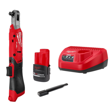 Milwaukee 3053-21 M12 FUEL 12V Lithium-Ion 3/8 in. Cordless Ratchet Kit with (1) 2.5AH Battery and Charger